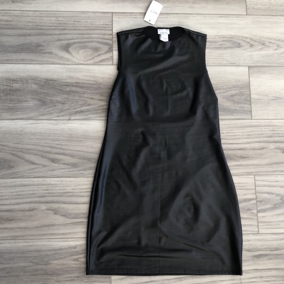 🖤NWT Vegan Leather Mini Dress - Picture 6 of 9